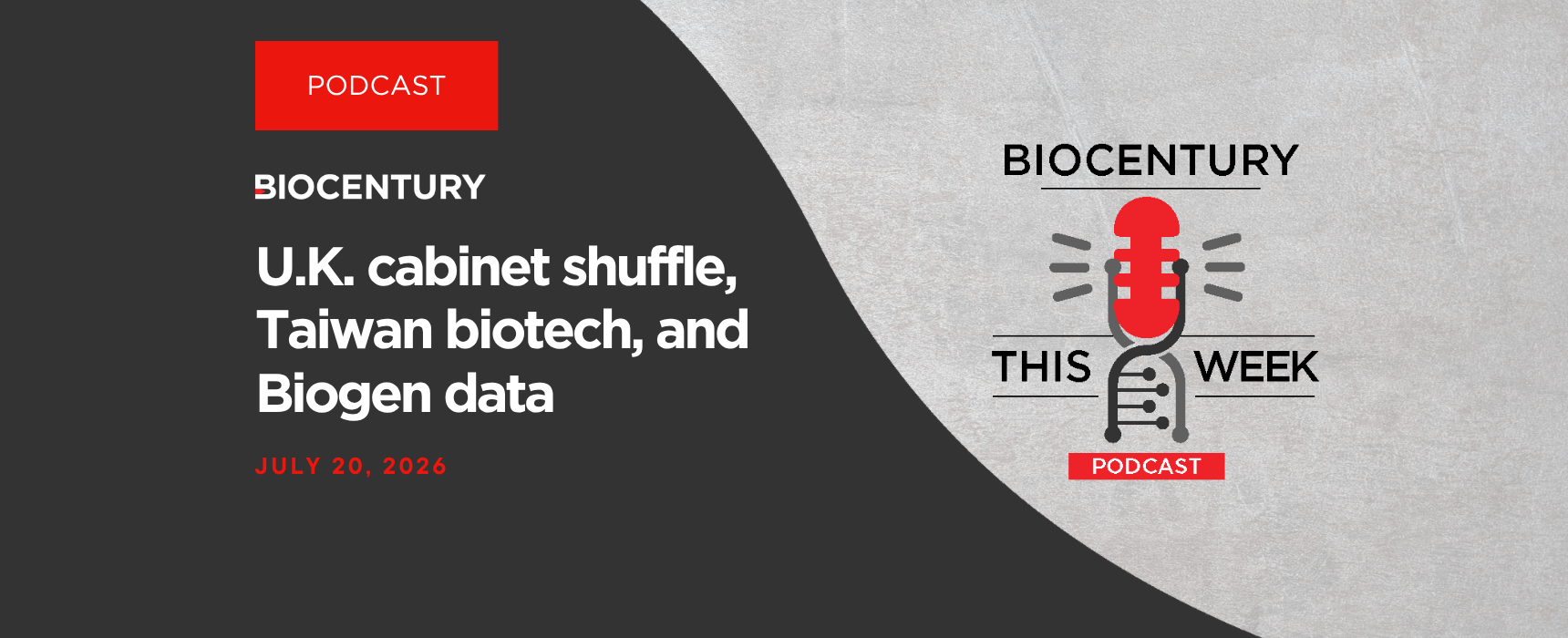 U.K. cabinet shuffle, Taiwan biotech and Biogen data — a BioCentury podcast